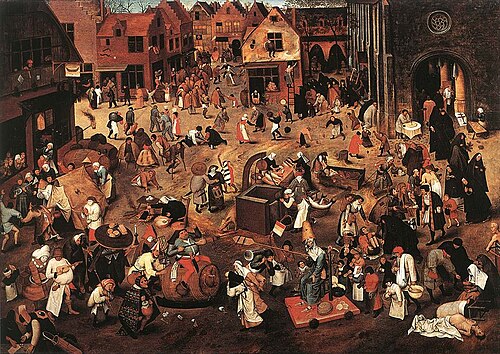 La Lutte entre Carême et Carnaval, 1550, Pieter Brueghel le Jeune
