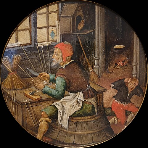 The arrow carver, 1616, Pieter Brueghel le Jeune