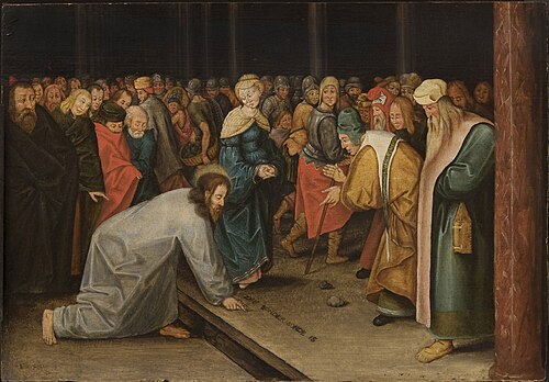 Le Christ et la femme adultère, 1600, Pieter Brueghel le Jeune