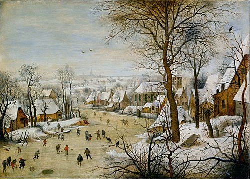 Paysage d’hiver avec un piège aux oiseaux, , Pieter Brueghel le Jeune