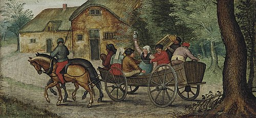 Paysans dans une charrette ouverte, 1611, Pieter Brueghel le Jeune