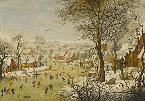Paysage d’hiver avec un piège aux oiseaux, 1626, Pieter Brueghel le Jeune