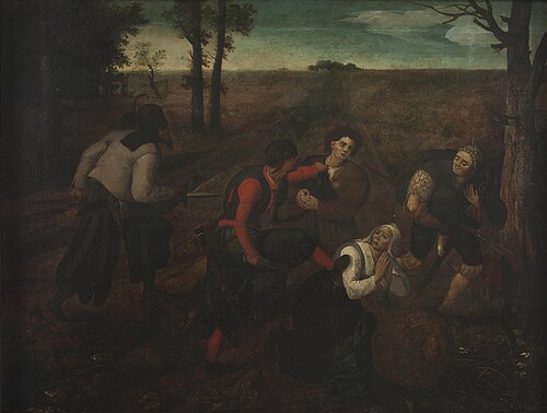 Peasants Being Attacked by Bandits, 1550, Pieter Brueghel le Jeune