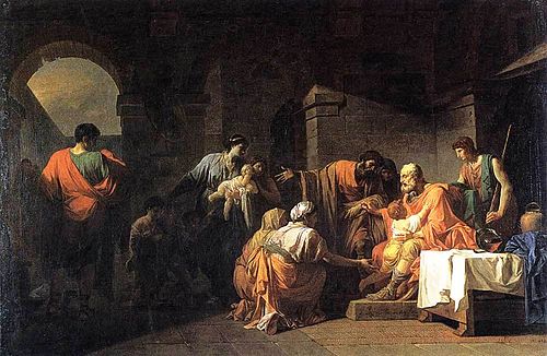 Belisarius receiving Hospitality from a Peasant, 1779, Jean-François Pierre Peyron