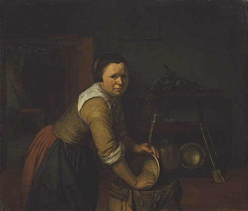 Woman Scouring a Pan, , Heiman Dullaart