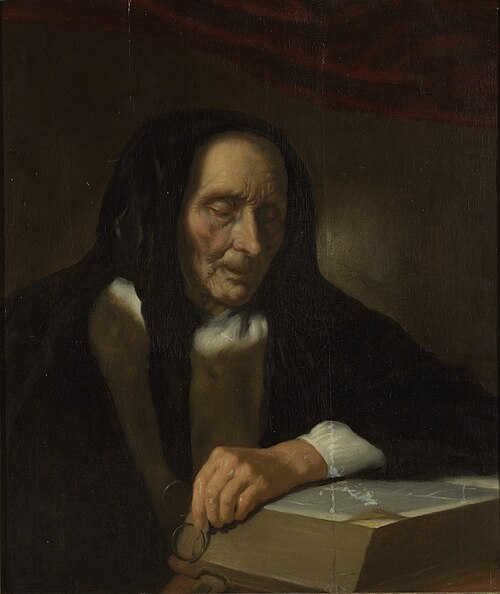 old woman reading, 1920, Heiman Dullaart
