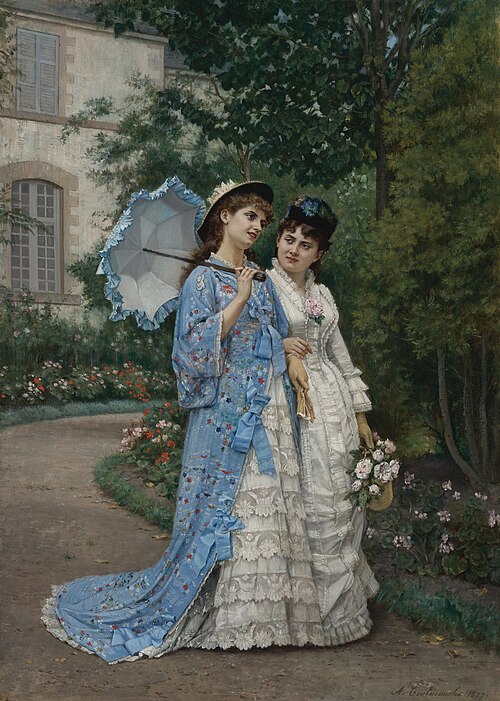 A Garden Stroll, 1877, Auguste Toulmouche