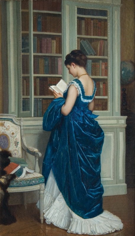 Dans la Bibliothèque, 1872, Auguste Toulmouche