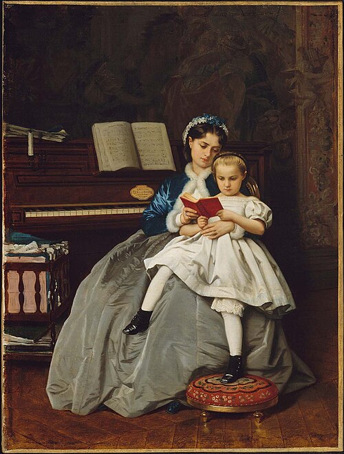 Reading Lesson, 1865, Auguste Toulmouche
