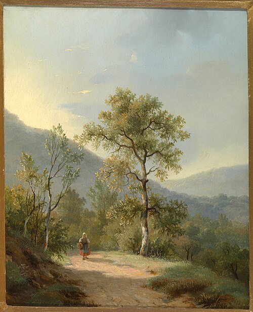 Vrouw in landschap., , Jan Willem van Borselen