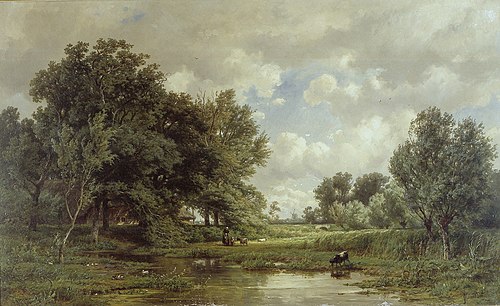 Landscape near Schoonhoven, 1864, Jan Willem van Borselen
