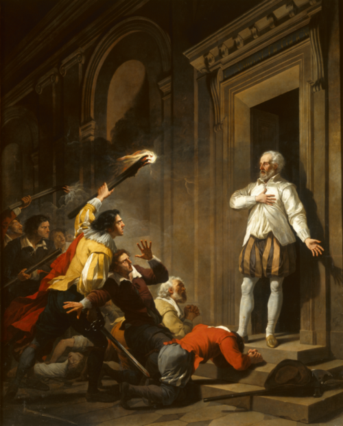 L'amiral Coligny en impose à ses assassins, 1787, Joseph-Benoît Suvée