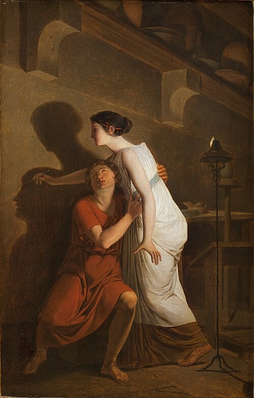 L'Invention de l'art du dessin, 1776, Joseph-Benoît Suvée