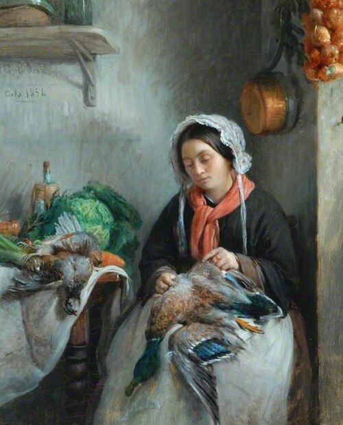 A Cook Plucking a Wild Duck, 1854, Adolphe-Félix Cals