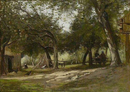 Landscape with a Farmyard, , Adolphe-Félix Cals