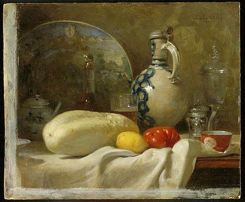 Still Life with a Cucumber and a Pitcher, 1847, Adolphe-Félix Cals