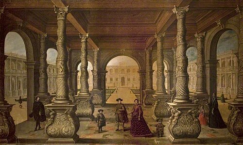 Philip IV and His Queen in a Colonnade, , Juan de la Corte