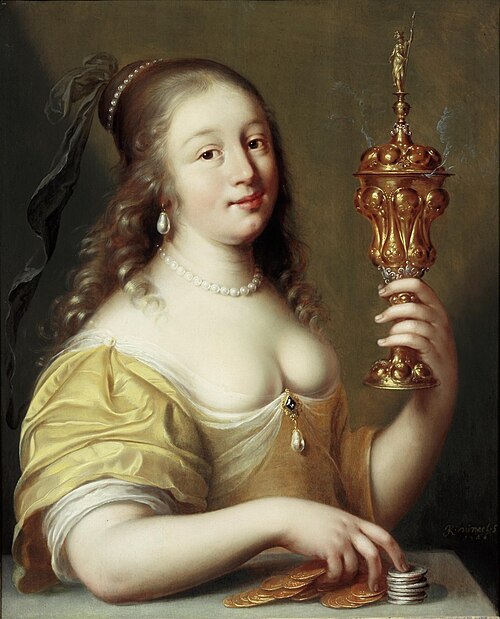 Jonge vrouw met gouden bokaal, 1646, Jan Rutgers van Niwael