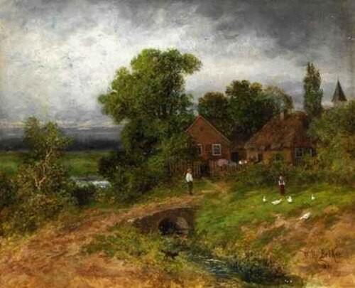 Landscape with Farmhouse, 1886, Wilhelm Bröker