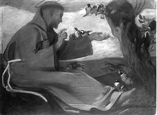 Der hl. Antonius predigt den Vögeln, 1890, Wilhelm Dürr