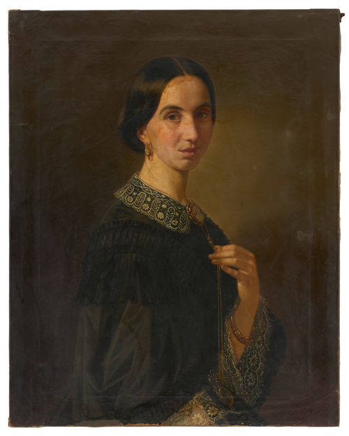 Damenbildnis Franziska Mammel, geb. Malchus, 1860, Wilhelm Dürr