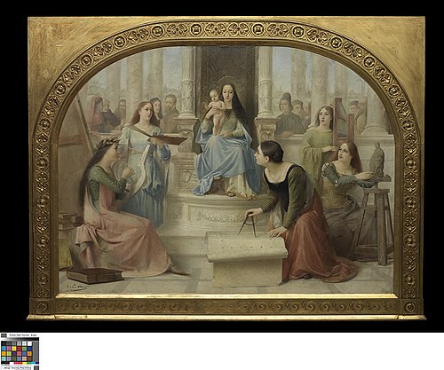The Virgin inspires the Arts, 1893, Edmond Van Hove