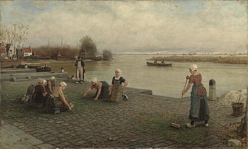 Weeding the Pavement, 1882, George Henry Boughton
