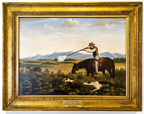 Man shooting a duiker, 1840, Wilhelm Langschmidt