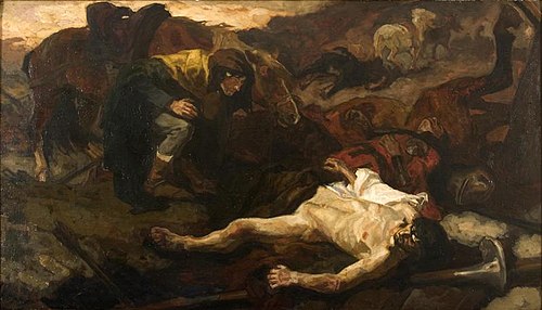 Het lijk Richard III gevonden door zijn heraut, 1912, Johannes Hendricus Jurres