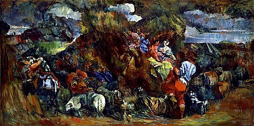 The Flight into Egypt. Copy after Bassano, 1922, Ludvig Karsten