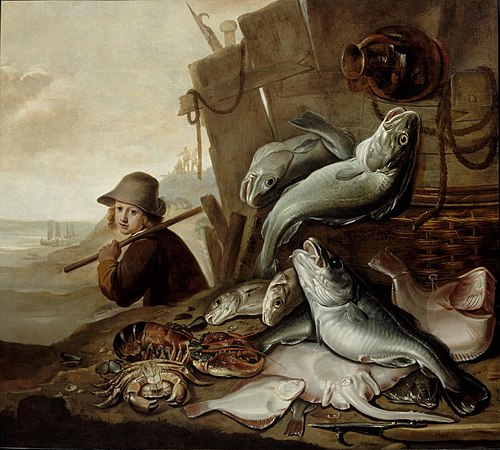 Still Life with Beach Scene, 1643, Jan de Bont
