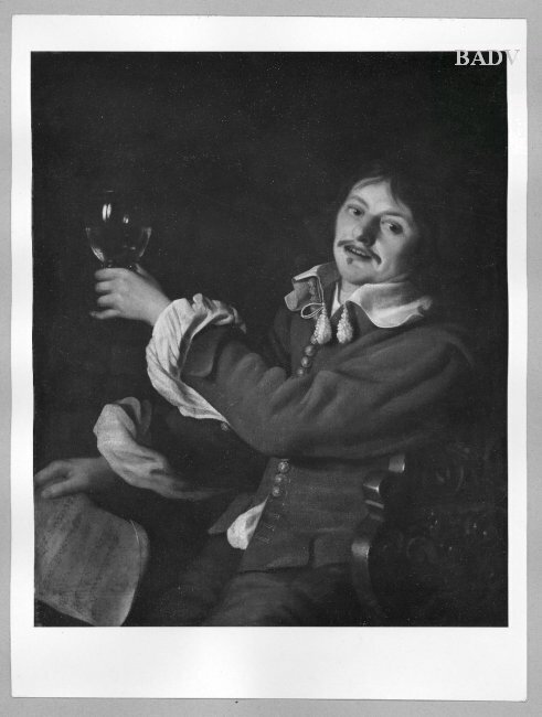 Musician with a wine-glass, 1651, Jacob van Loo