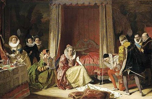 Queen Elizabeth discovers she is no longer young, 1848, Augustus Egg
