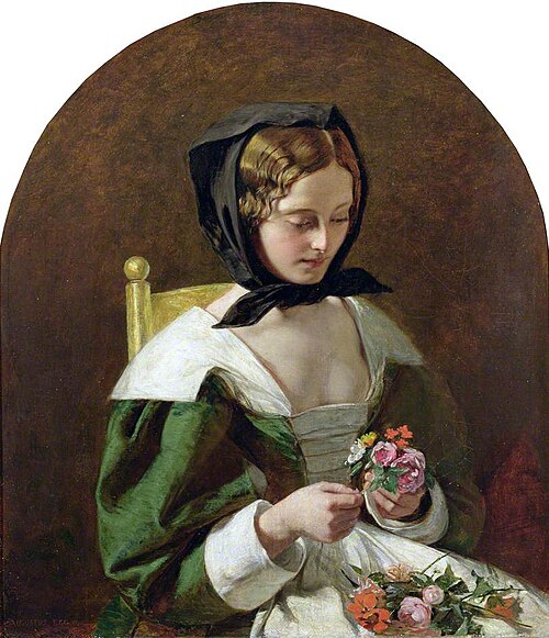 Girl Making a Bouquet of Flowers, 1849, Augustus Egg