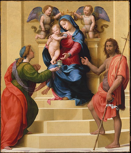 Madonna and Child Enthroned with Saints Mary Magdalen and John the Baptist, 1523, Giuliano Bugiardini