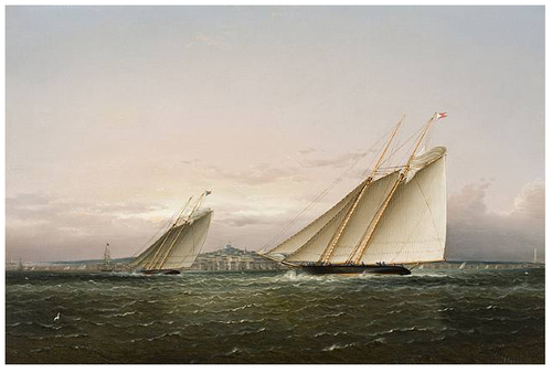 Yacht Race in Boston Harbor., 1850, James E. Buttersworth