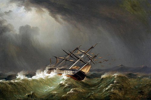 Ship in Trouble, 1865, James E. Buttersworth