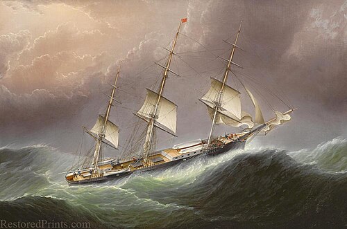 Flying Cloud in rough weather, 1860, James E. Buttersworth