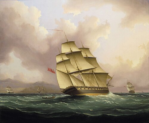 Off Barbados, 1845, James E. Buttersworth