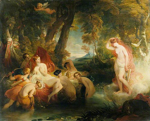 Venus in Search of Cupid Surprises Diana, 1820, William Hilton