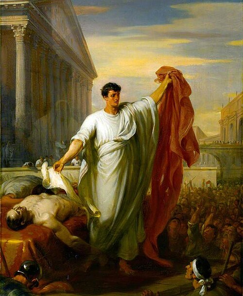 Marc Antony Reading the Will of Caesar, 1834, William Hilton