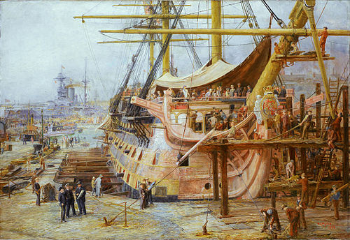 Restoring HMS Victory, 1925, William Lionel Wyllie