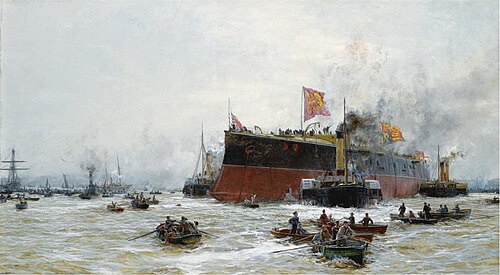 Birth of a Titan - HMS Blake, 1890, 1890, William Lionel Wyllie