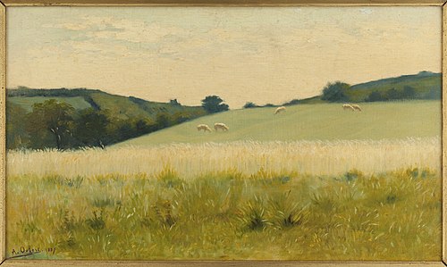 Dans les champs de Diélette (Manche), 1887, Alphonse Osbert