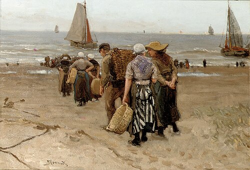 Collecting the day's catch, , Bernard Blommers