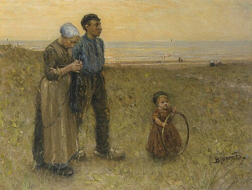 A fisherman's family in the dunes, , Bernard Blommers