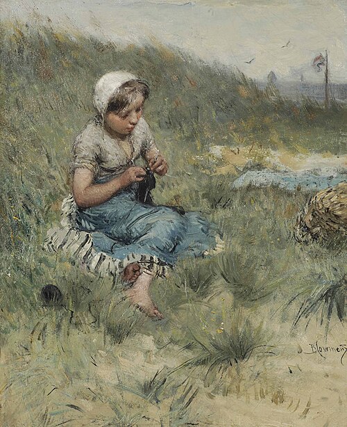 Knitting in the dunes, , Bernard Blommers