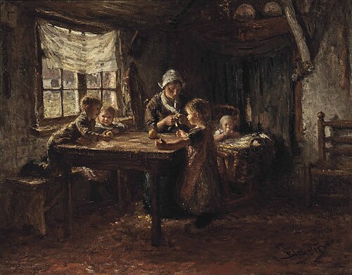 The mid-day snack / Eating apples, , Bernard Blommers