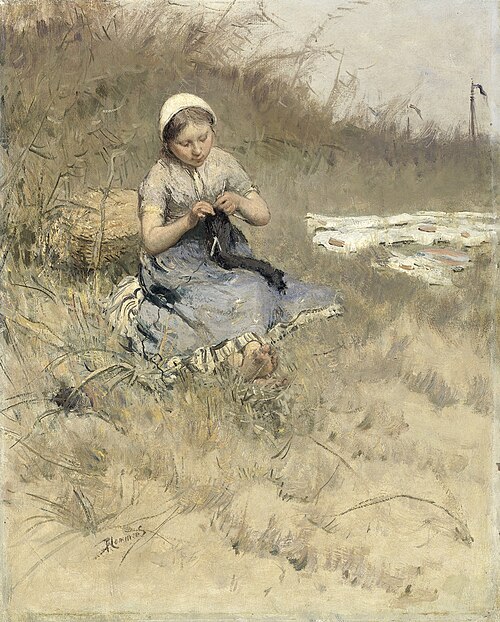 Fille qui tricotte, 1885, Bernard Blommers