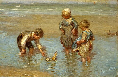 Scheepje zeilen, 1882, Bernard Blommers